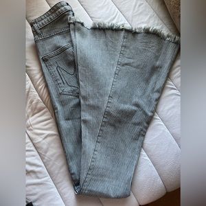 SHOW ME YOUR MUMU blue pinstripe bellbottom jeans